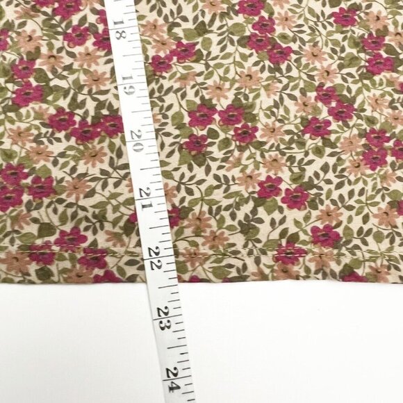 dELiA*s Tank Top Women's Size M Tan Red Olive Floral Print Asymmetrical Hem Boho - Picture 8 of 10